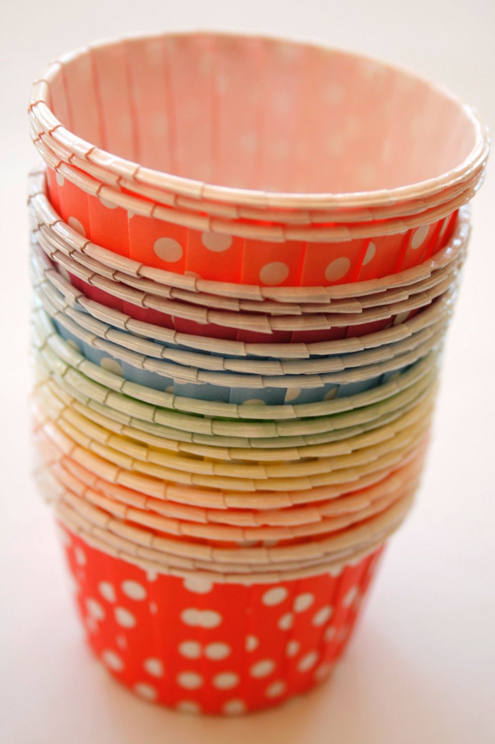 Polka Dot Nut or Portion Paper Baking Cups Variety Pack - Rainbow Mix - set of 21