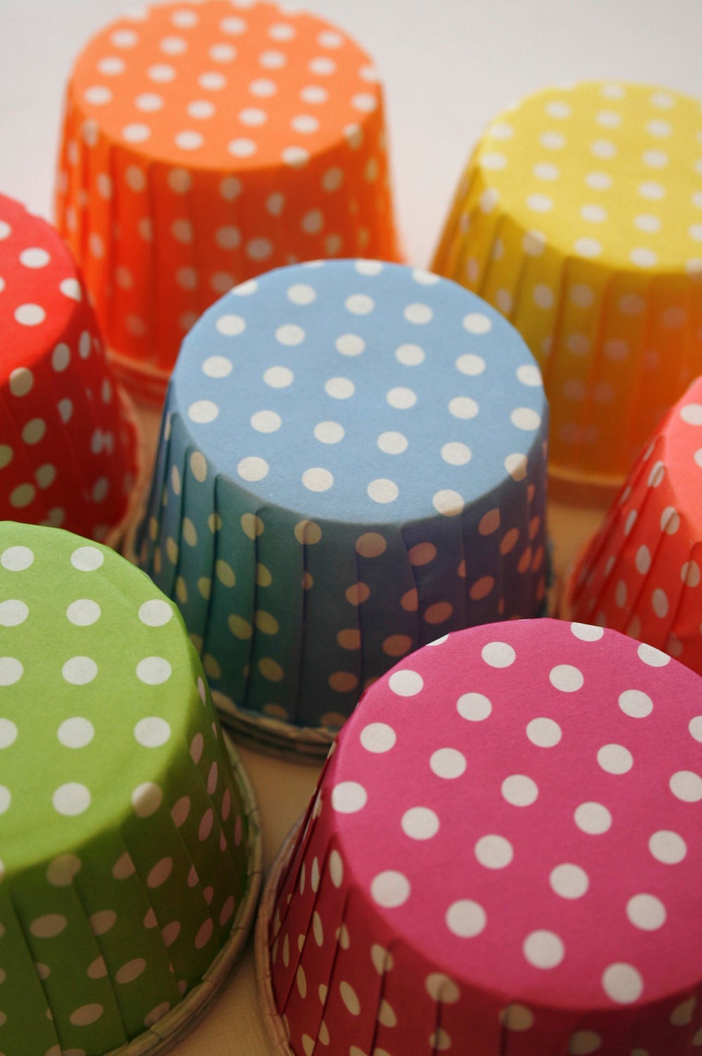 Polka Dot Nut or Portion Paper Baking Cups Variety Pack - Rainbow Mix - set of 21