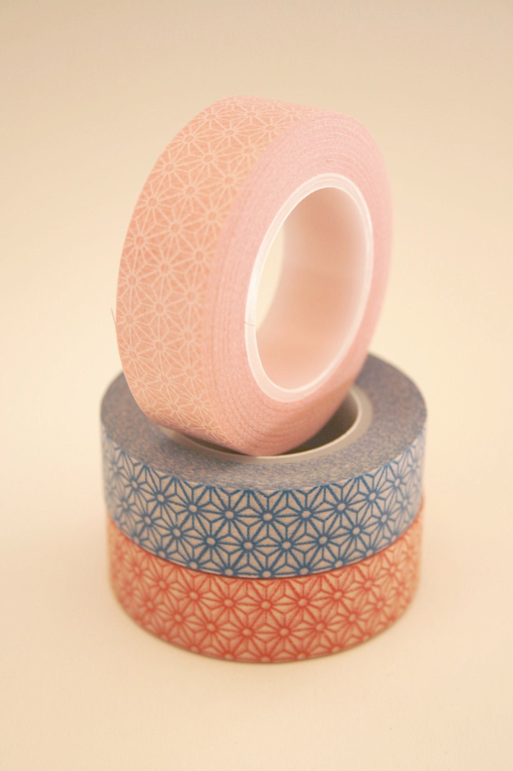 Washi Tape - 15mm - Pink and White Geometric Pattern - Deco Paper Tape No. 346