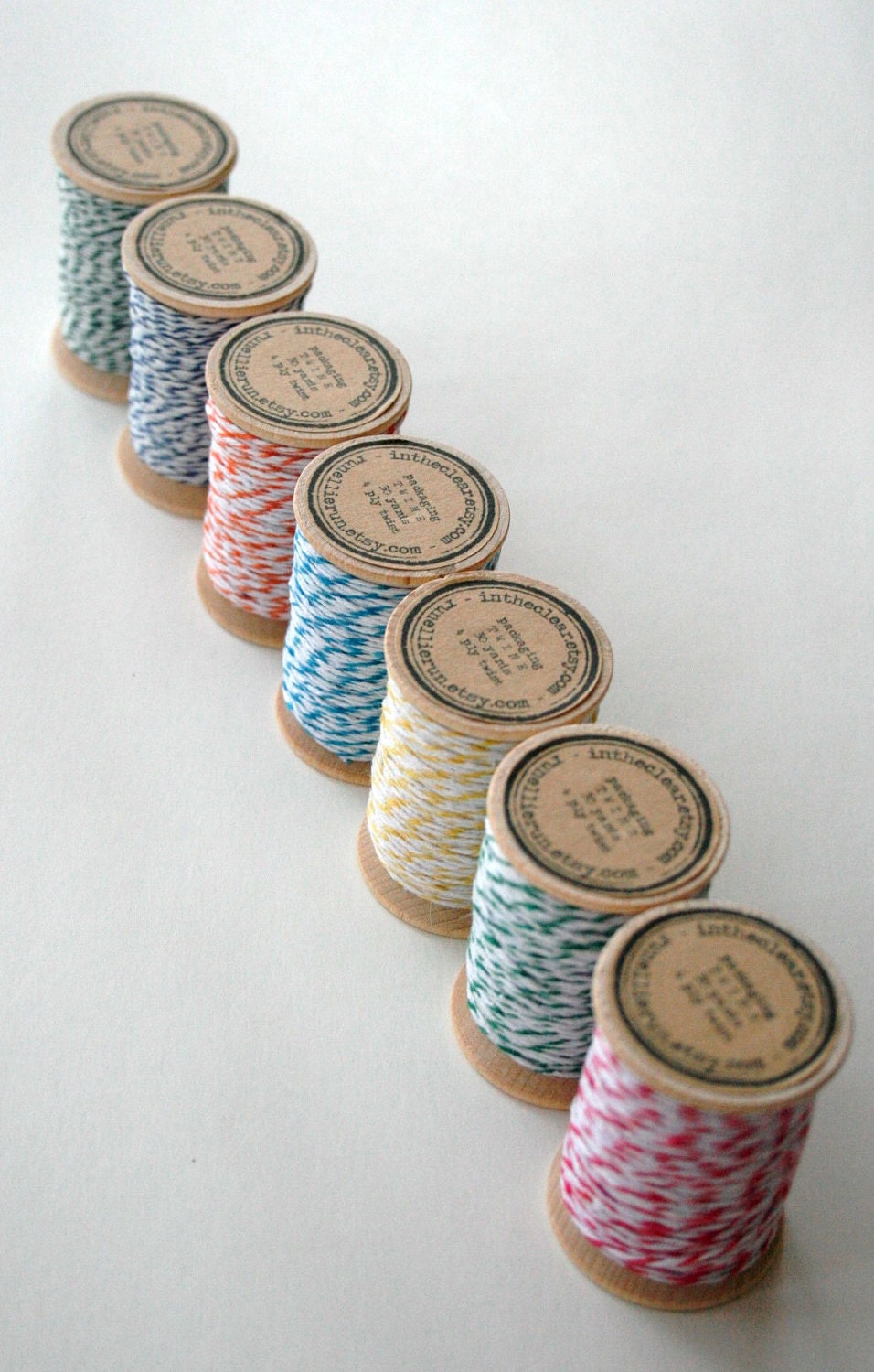 Packaging Twine - 30 Yards on Wooden Spool - Sky Blue