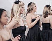 Bridesmaid Black fascinator , black feather clip