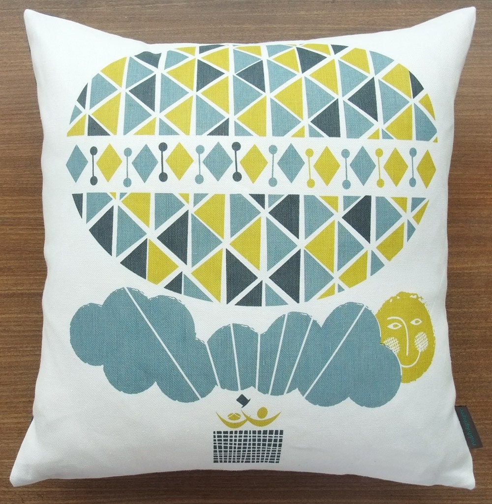 Ballooning cushion on white linen