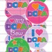 I love Dora Bottle Cap Image 1 inch circles Collage Digital  images  Jewelry hair bow  Supplies