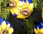 Ceramic Sunflowers Ornament Set