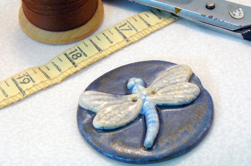 Ceramic Dragonfly Button