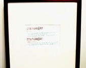 Stationery/Stationary Definition - original -