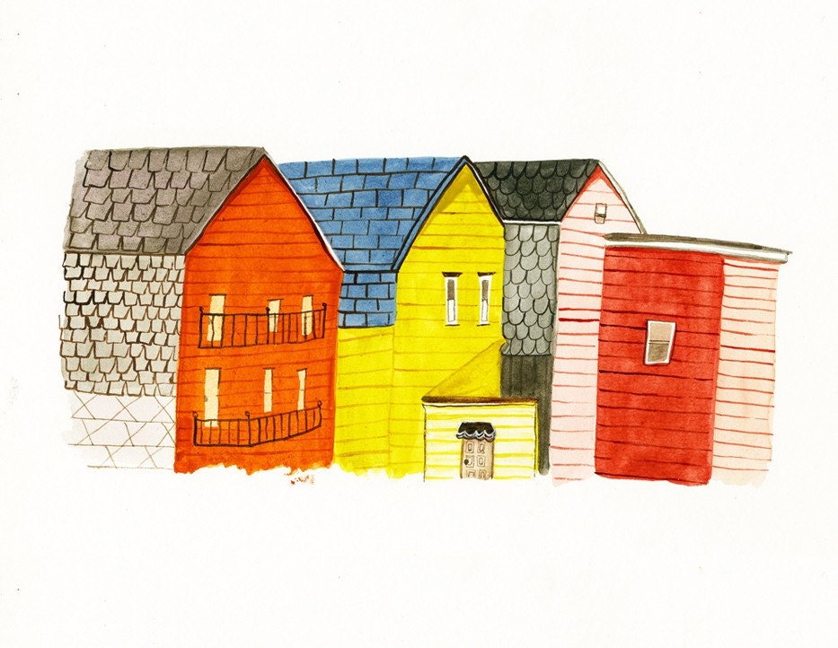 Cambridge Houses - Print -