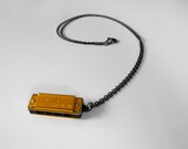 Golden Miniature Harmonica Necklace