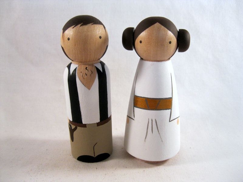 The Original Princess Leia Han Solo Peg Doll Cake Toppers