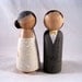 Personalized Fully Custom Wood Peg Doll Wedding Cake Topper