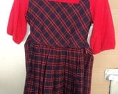 Vintage 1950s little girls " Plaid Purrrr-fection" day  dress