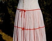 Vtg 1950s "Gone With The Wind" style polka dot swing full length circle dress pinup bombshell VLV size small
