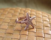 Starfish Button Ring - Just For Fun - Made to Order - Any Size