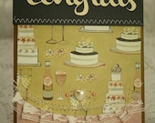 Congratulations Wedding card - Pink Cream Vintage Lace - Celebration for Marriage Card
