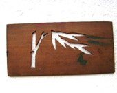 Vintage Japanese Wood Kashigata Stencil - Bamboo Tree And Leaf