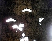 Vintage Japanese Kimono Stencil Katagami Pine Leaf in Showa Period