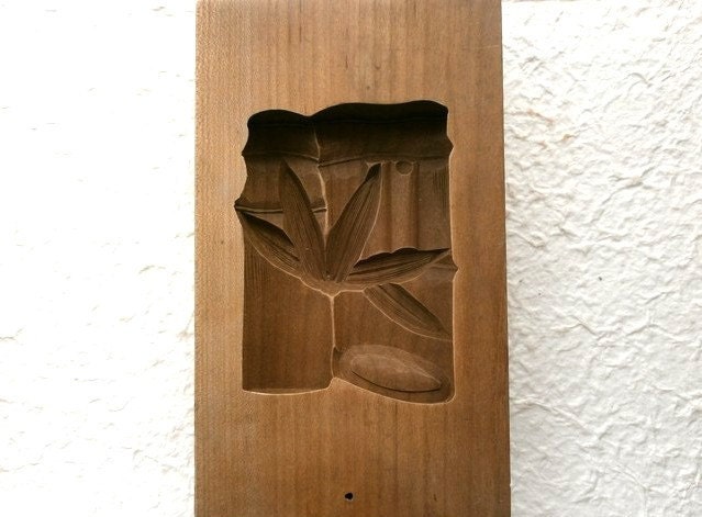 Vintage Japanese Kashigata Sweets Mold  Bamboo