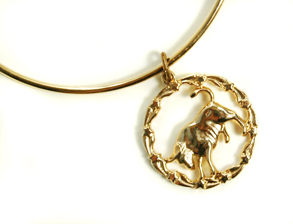 70s TAURUS Zodiac Charm Bracelet Deadstock - April 20 to May 20 - Other Signs Available