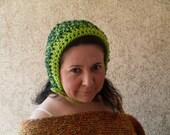 Super Sale Gift - Crochet Pilot Hat - Aviator Cap In Green Adjustable Perfect Fit  - Fall Fashion Autumn Accessories - Ready to ship