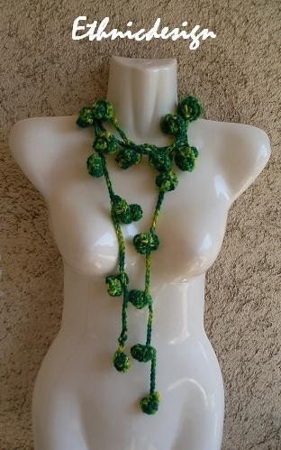 Crochet Pattern Easy Fashion Accessory Lariat - Scarflette - Collar - Neckwear - Necklace - Scarf - Cowl - Belt Number 19