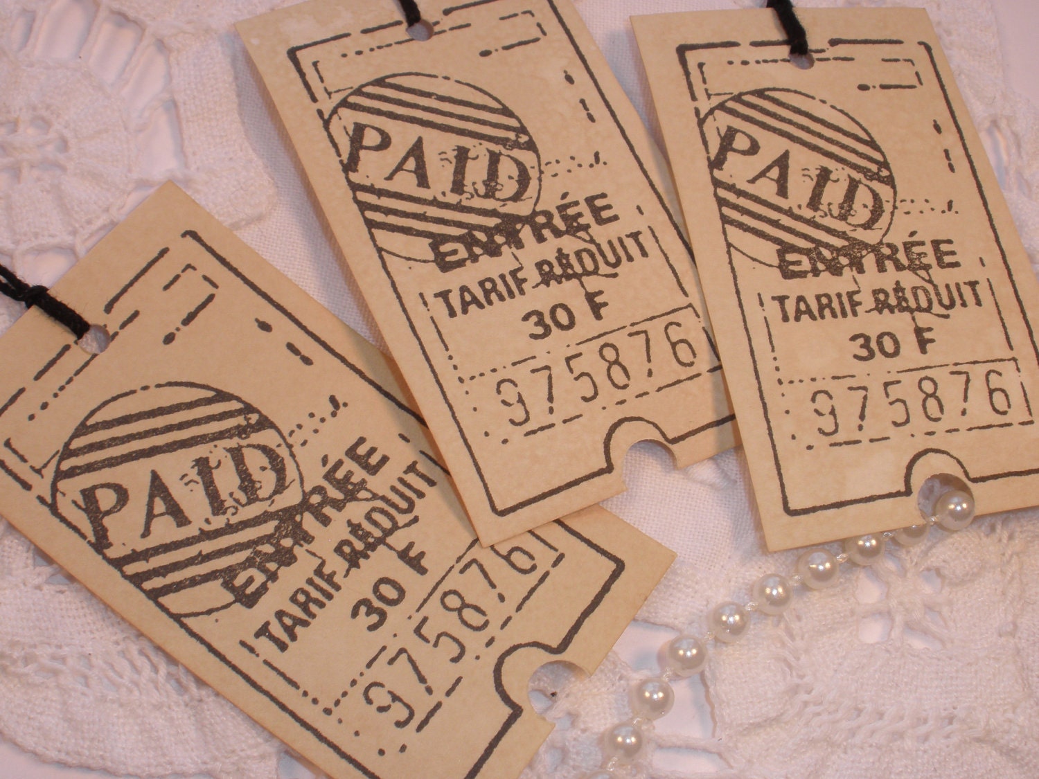 Vintage Inspired Ticket Tags Set of 10