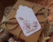 Sand and Shells White Tags Set of 50