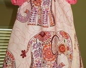 Pink Elephant Walk Dress short sleeves  ...6m,12m,18m,2T,3T,4T,5,6