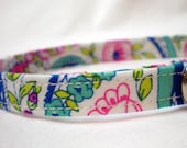 Breakaway Cat Collar Pink Aqua Blue Floral Fabric from PinkysPetGear on Etsy