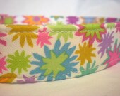 Dog Collar Custom Handmade- Kaffe Fassett Star Flower Fabric from PinkysPetGear on Etsy