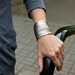 Silver Steel Leather  Wrist Wrap Bracelet