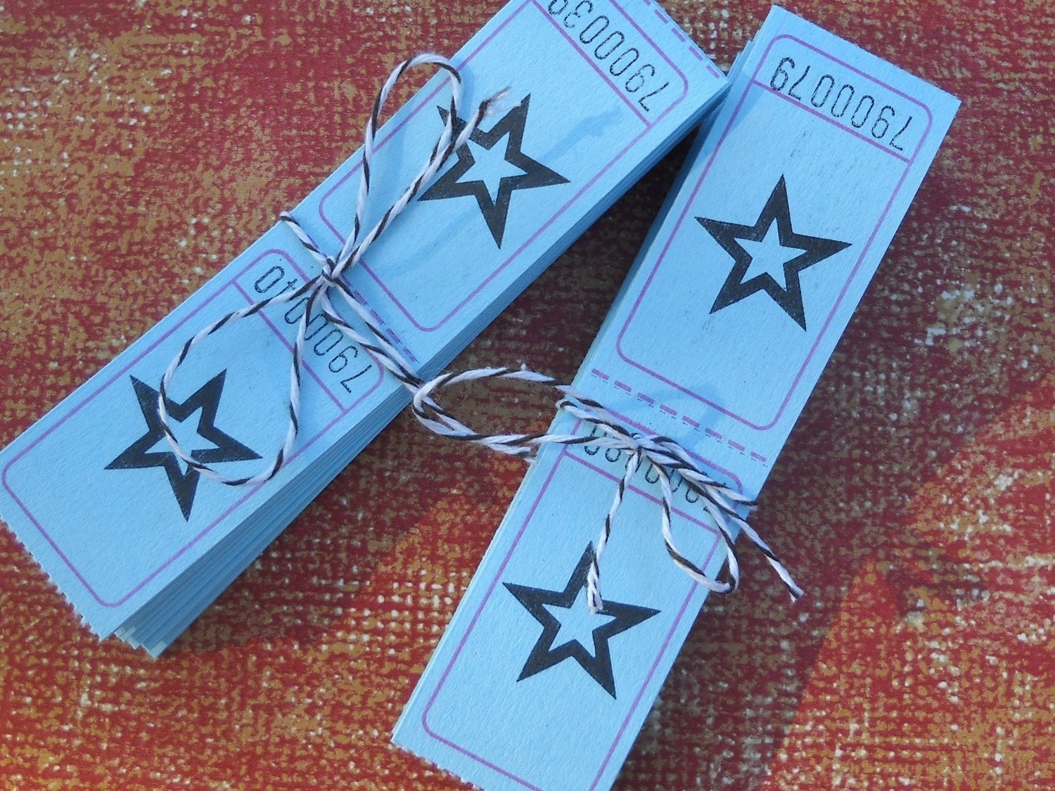 Blue Carnival Tickets - 40 blue star for your crafts