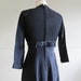 1940s vintage navy blue pin tucked empire waist dress