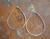 one at a time // large / sterling silver oblong hammered hoops