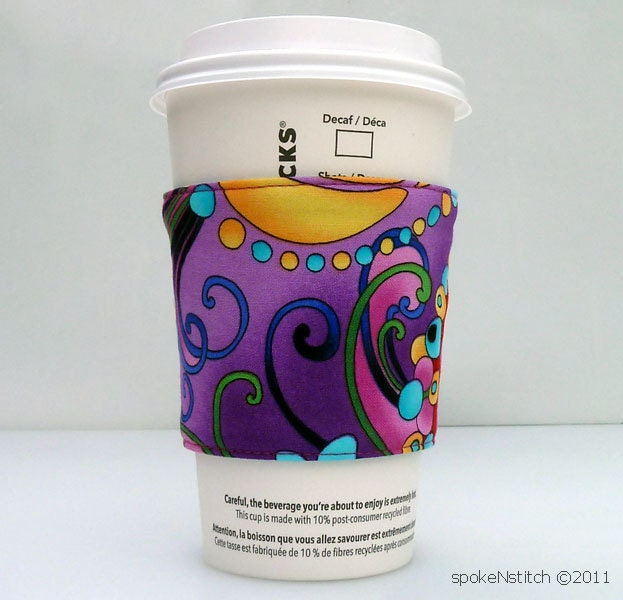 Coffee Cup Cozy Sleeve - Mod Floral