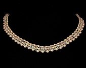 Bridal Necklace Choker Swarovski Pearl Crystal Beaded Bugle Beads Olivia