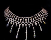 Bridal Necklace Egyptian Collar Necklace Statement Piece Swarovski Crystal White Pearl Karen