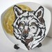 Decorative Plate - Wolf and Moon, Original painting by Yury Tarler