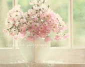 shabby chic home decor roses Pretty in pink- fine art print-still life-window romantic - VintageChicImages