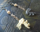 Kick Up Your Heels, Farm Girl Chic, Cowgirl Gypsy Chic, Vintage Cracker Jack Donkey Prize Charms Assemblage Earrings