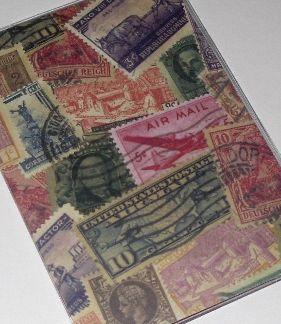Passport Cover  - Vintage Stamps