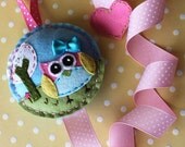 Owl felt hair bow holder made to match Pottery Barn Brooke, hair accessory holder