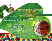 Custom Photo Hungry Caterpillar Birthday Party Invitation