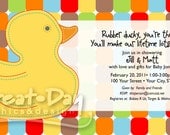 Just Ducky Baby Shower or Birthday 4x8 Invitation Gender Neutral