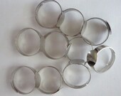 10 Wide Band Silvertone Adjustable Ring Blank