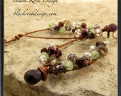 Reserved for Greenwildflower. Hammered Copper Hoop Earrings with Crystals "Nessie"