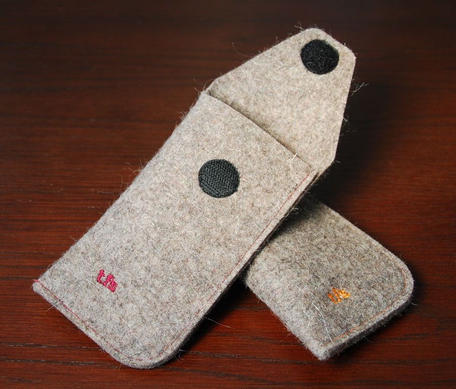 Natural Gray Felt Eyeglass Cases