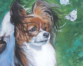 Papillon art print CANVAS print of LA Shepard painting 8x8
