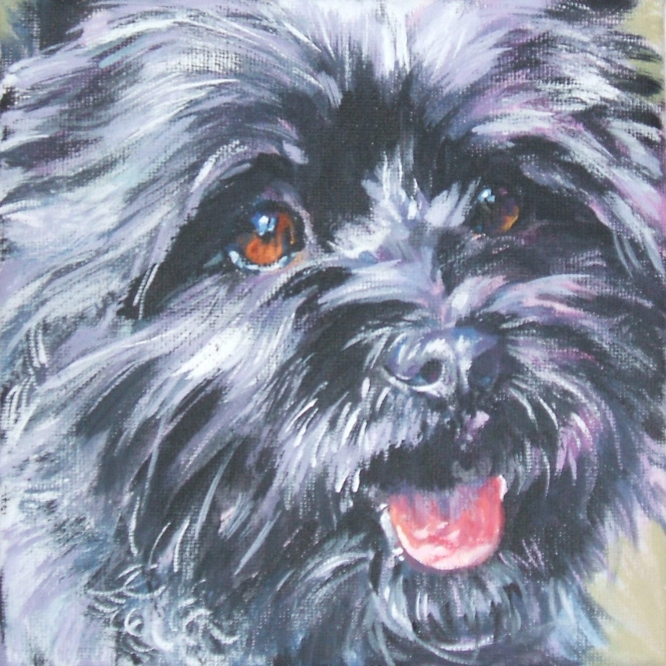 cairn terrier art print Canvas print of LA Shepard painting 8x8 dog art
