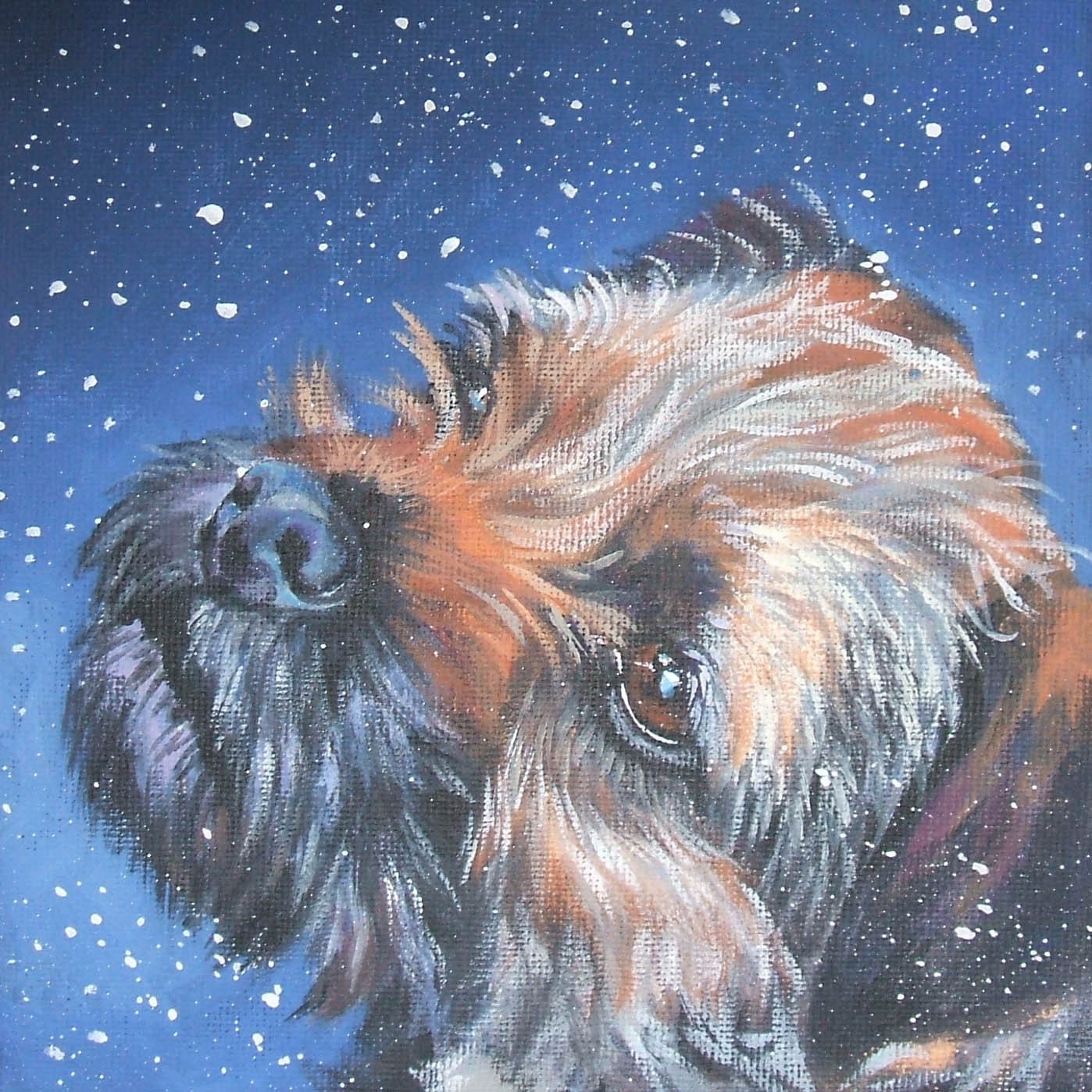 Border Terrier art print CANVAS print of LA Shepard painting 8x10