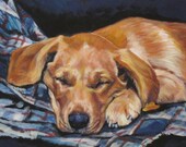 Labrador retriever art print CANVAS print of LA Shepard painting 8x10 yellow lab dog art